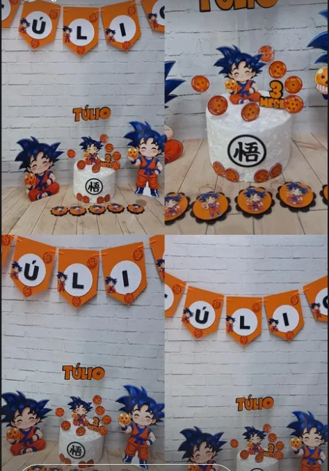 Composição completa de festa com tema Dragon Ball
