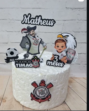 Topo de bolo personalizado do Corinthians para Matheus